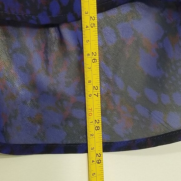 Silence + Noise Blue Red Snake Skin Pattern Scoop Neck Sheer Tank Top Size XS - Picture 5 of 8